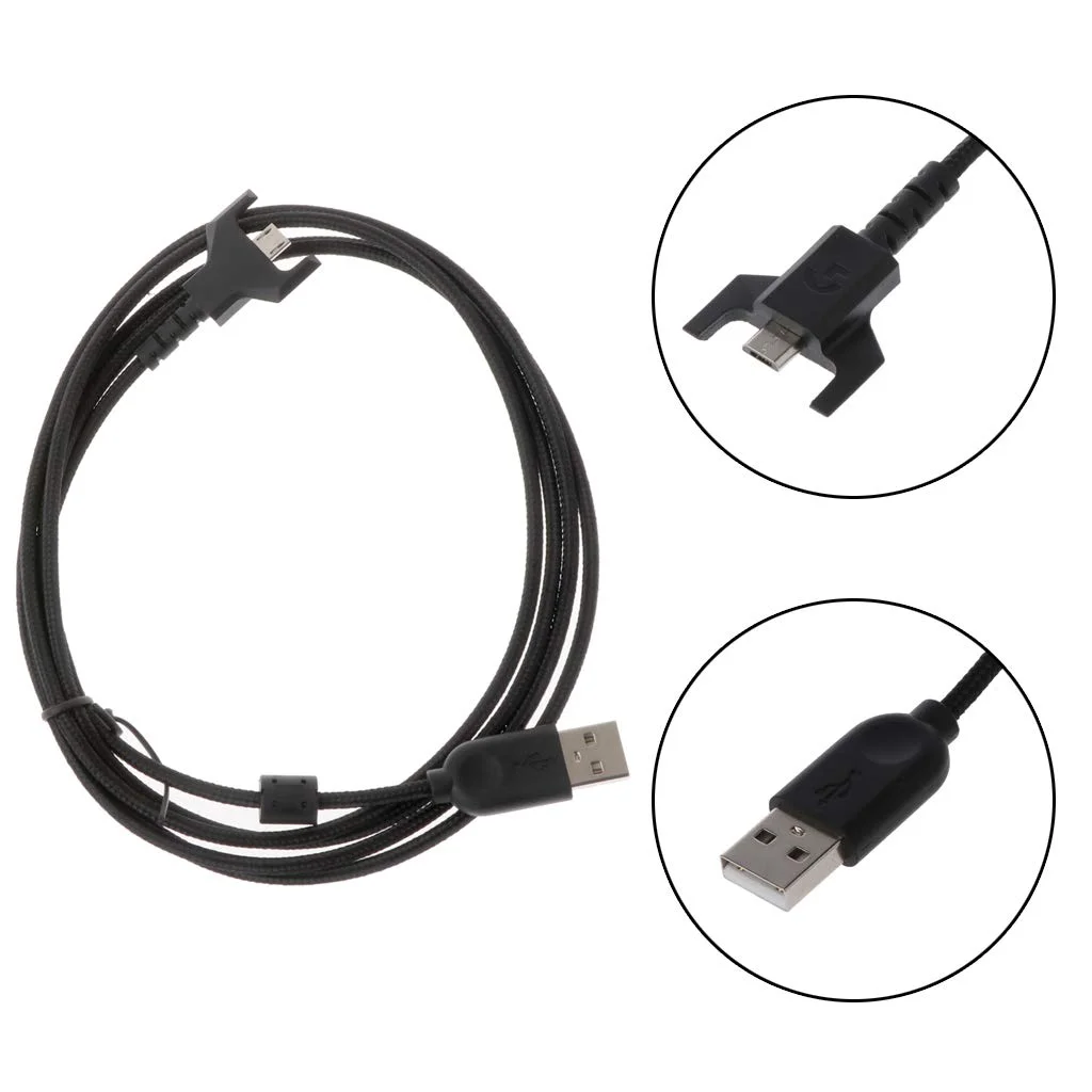 Replacement OFC Nylon Braided USB Charging Data Cable Game Cord for Logitech G403 G703 G900 G903 G Pro Wireless Gaming Mouse