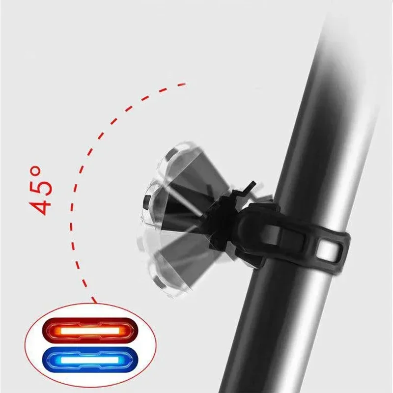 Bike Rear Tail Light 560 MAh Bicycle Lights Memory Mode Rainbow LED Warning Rech