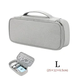 Waterproof Portable Electronics Organizer - Digital Gadget & Cable Storage Pouch (Grey L)