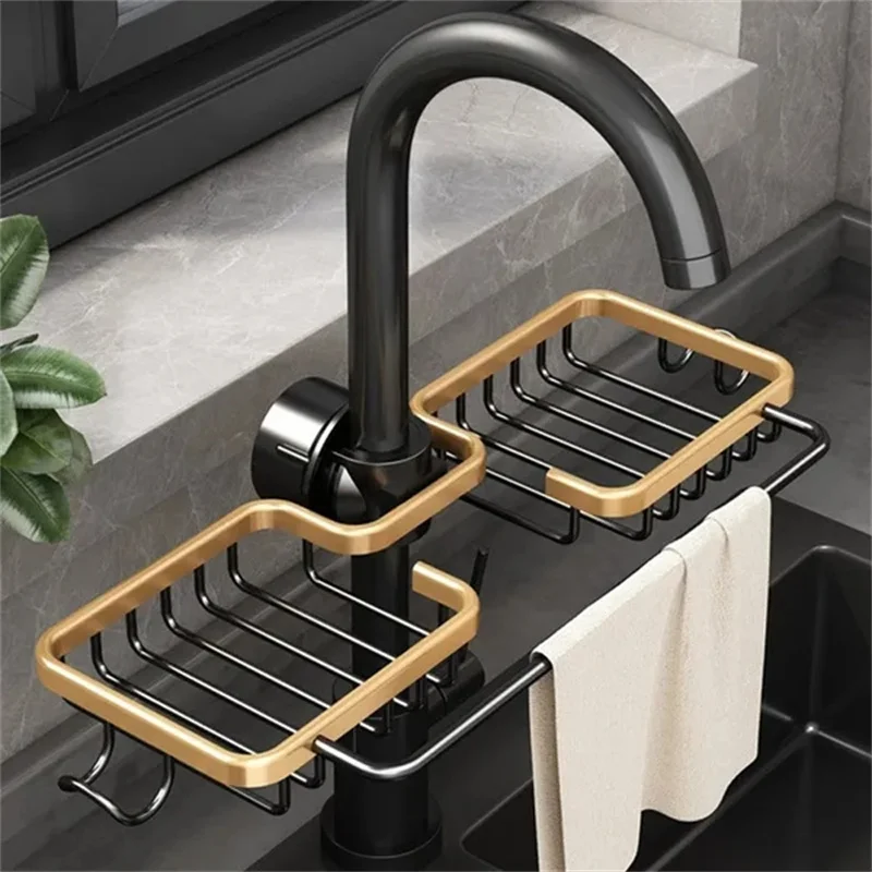 Over The Sink Rack Coffee Kitchen Decor Shelf Space Saver Fit Tall Faucet