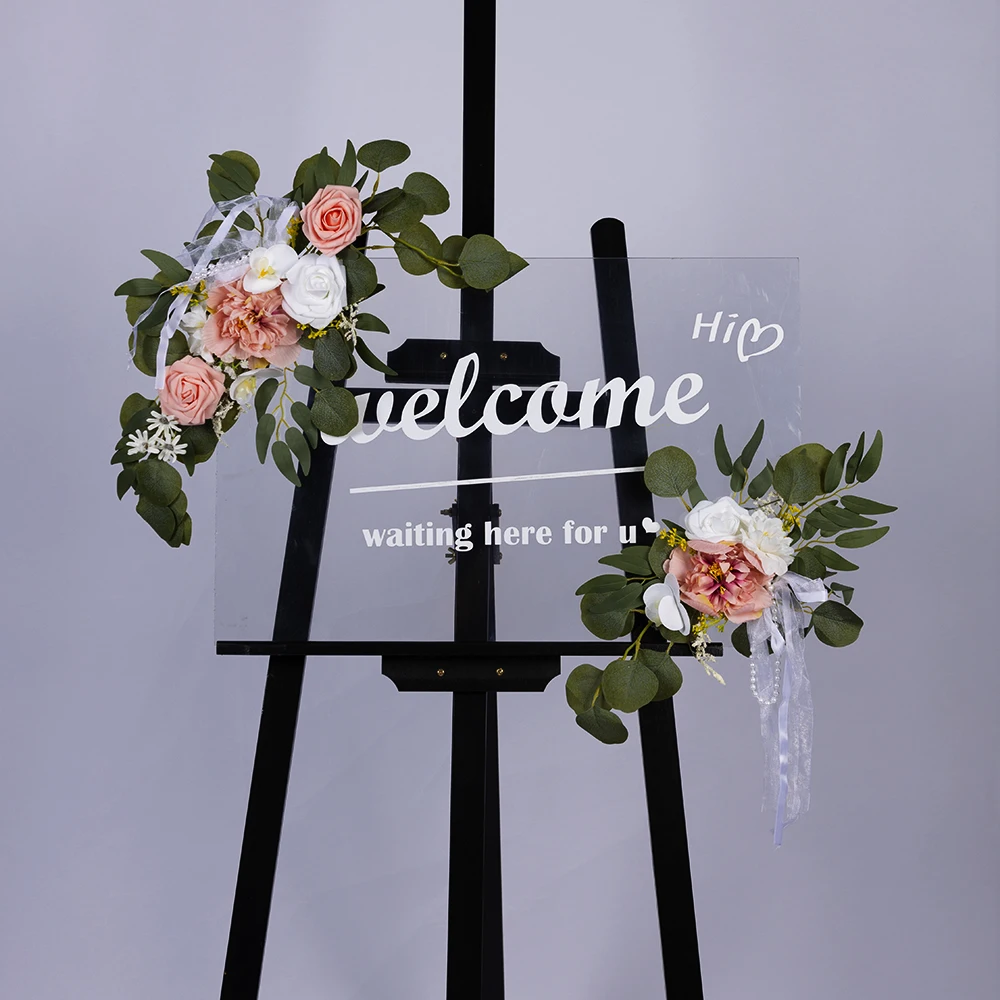50cm 2Pcs Artificial Flower Swag Floral Swag Garland Wedding Arch Flowers Kit for Sign Rustic Artificial Floral Swag Arch Deco