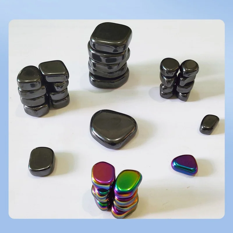Crystal Stone Crystal Stones Polished Black Lodestone Magnetite Palm Stone Home Decoration Magnetic Minerals Healing Body Field Balance Energy