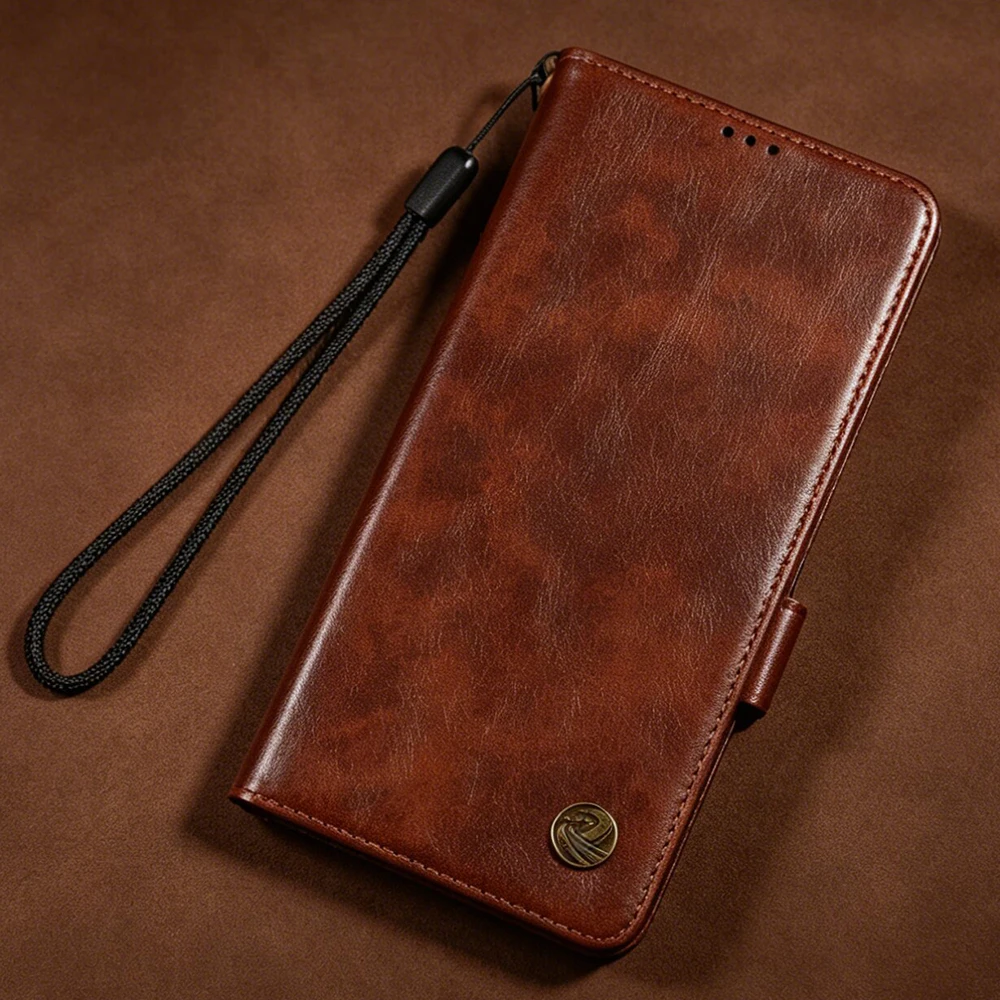 Luxury Leather Wallet Case with Card Slot & Magnetic Stand Feature
