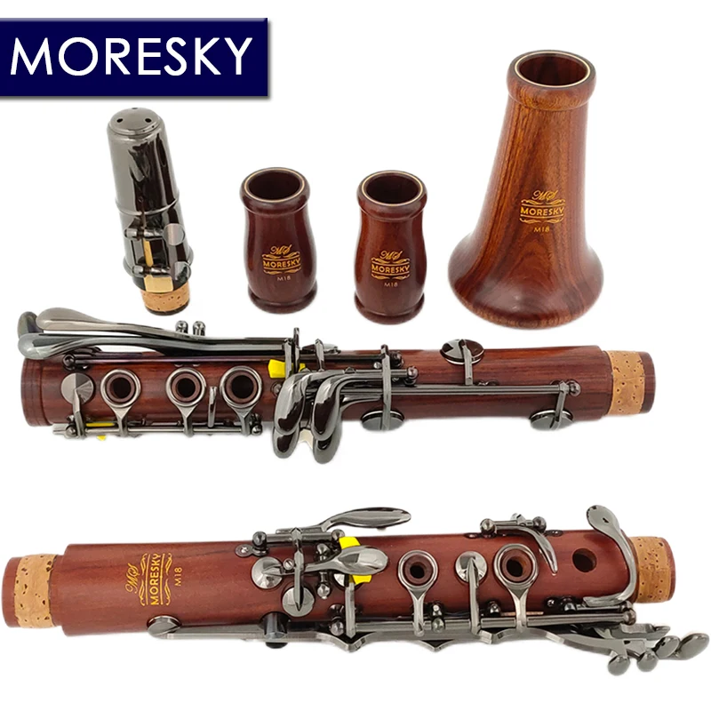 MORESKY Professional Black nickel plating Keys Solid Wood Sib Klarnet M18