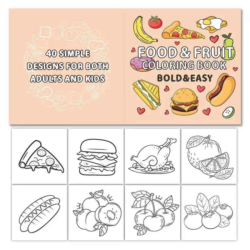 Food And Fruit Coloring Book Food & Drink Colouring Book Bold And Easy Colouring Book For Family Fun And Creative Relaxation 3