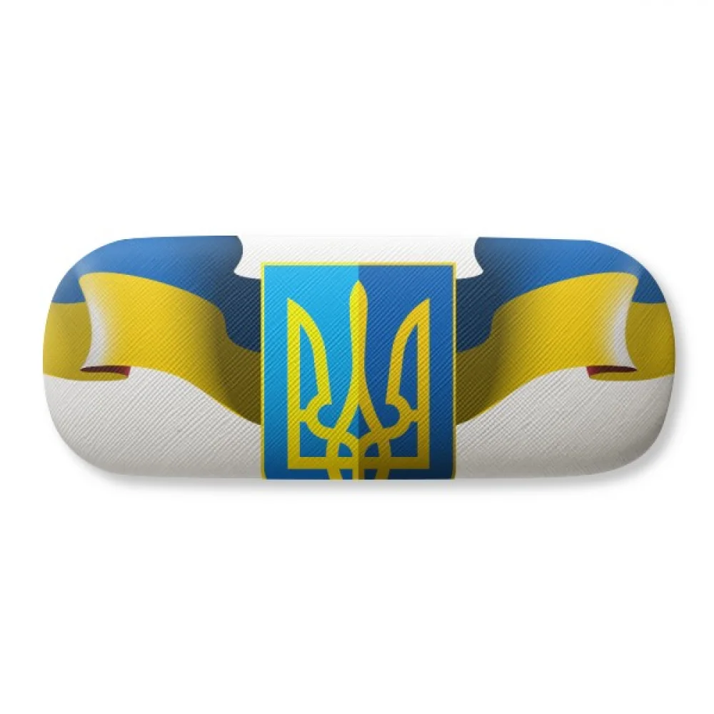 

Ukraine National Emblem Country Glasses Case Eyeglasses Hard Shell Storage Spectacle Box
