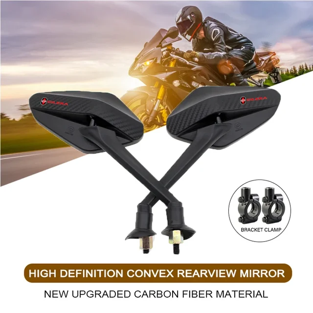 2Pcs/Pair Motorcycle Carbon Fiber Rearview Side Mirror Rotatable 8mm For Gilera GP800 Fuoco Nexus 500 Runner 125 200 NEXUS250