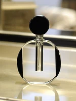 European Clear Black K9 Crystal Empty Perfume Bottle Oblate Shape Small Large For Home Tabletop Decoration Women Men Gifts 2