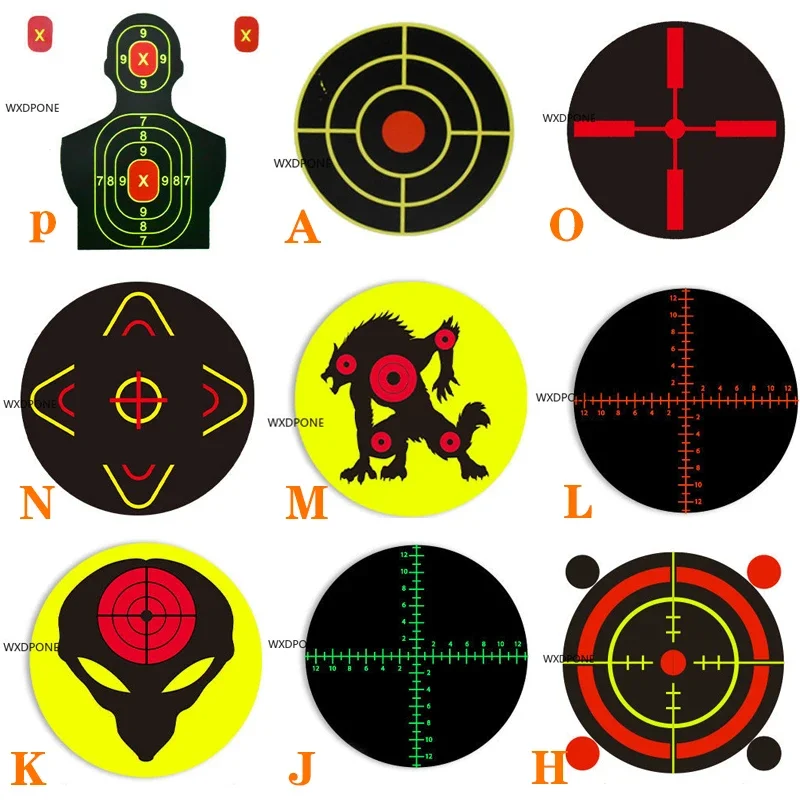 7.50cm Self-Adhesive Splatter Splash Amp Reactive(Colors Impact) shooting target sticker Shooting Sticker Targets(Bulls-eyes) 100/200Pcs Per Roll