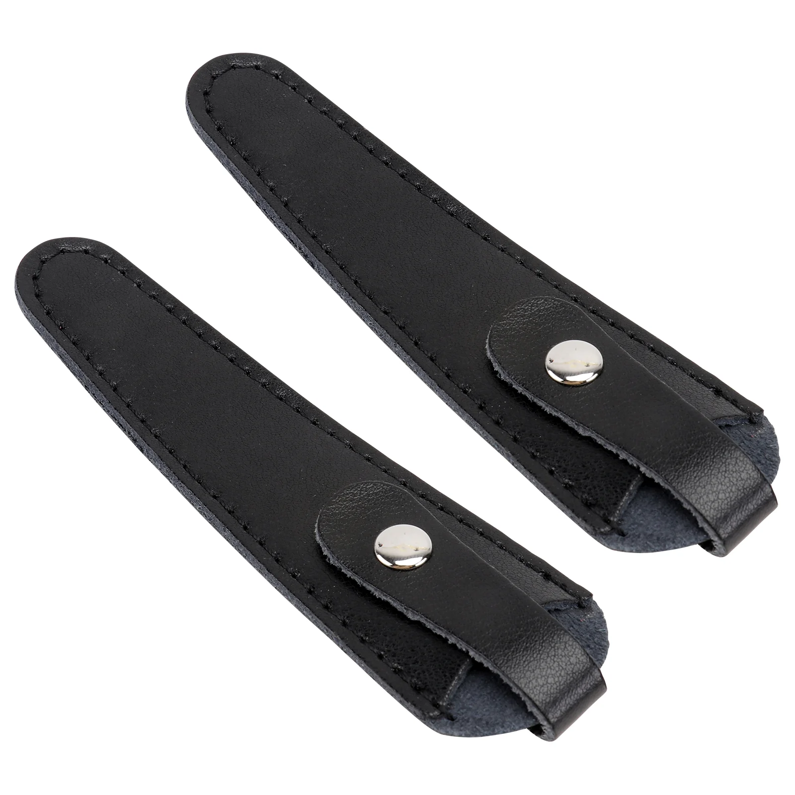 

2Pcs Scissor Sheath Cattlehide Tool Cover Barber Shear Protective Bag (Black)