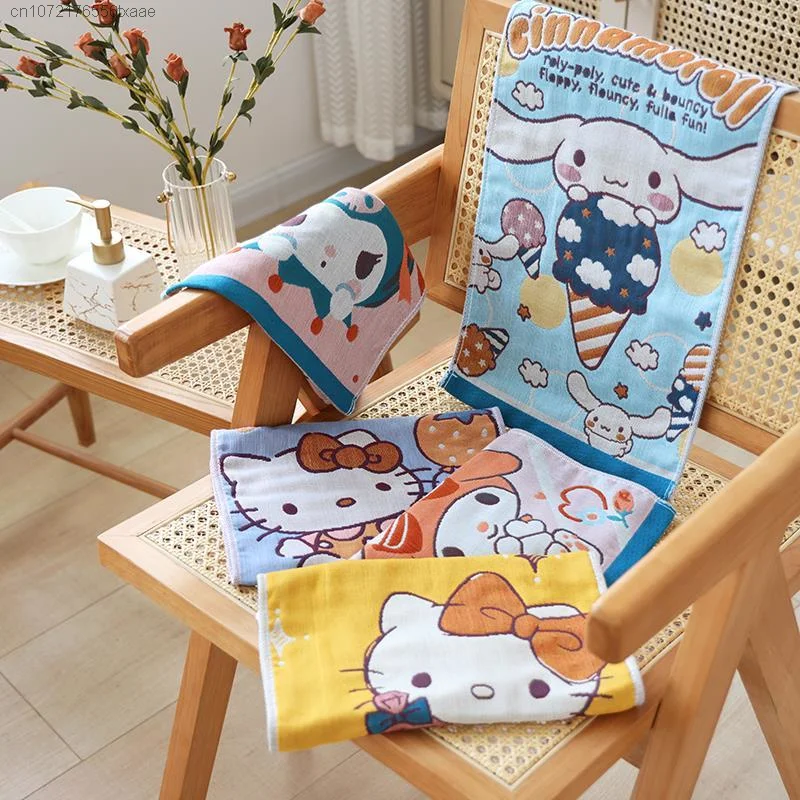 5 Piece Set Sanrio Hello Kitty Cartoon Face Towels cotton towel,cotton face towels,face towel