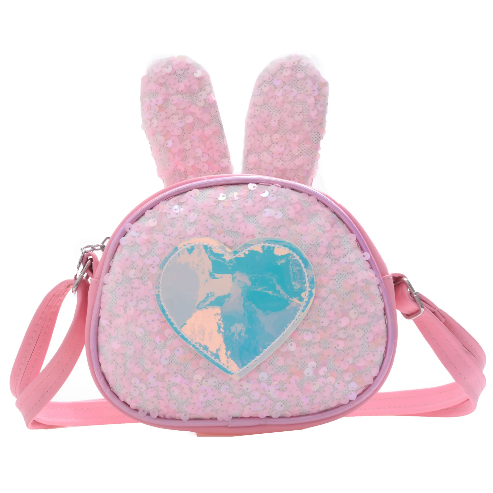 Girls Princess Crossbody Bag Cute Rabbit Ear Kids Sequins Purses And
