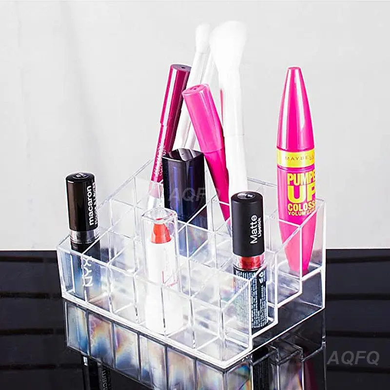 Acrylic Clear 40 Grid Lipstick Holder Stand Case Makeup Organizer Storage Box Lipstick Display Cosmetic Jewelry Organizer Box 4