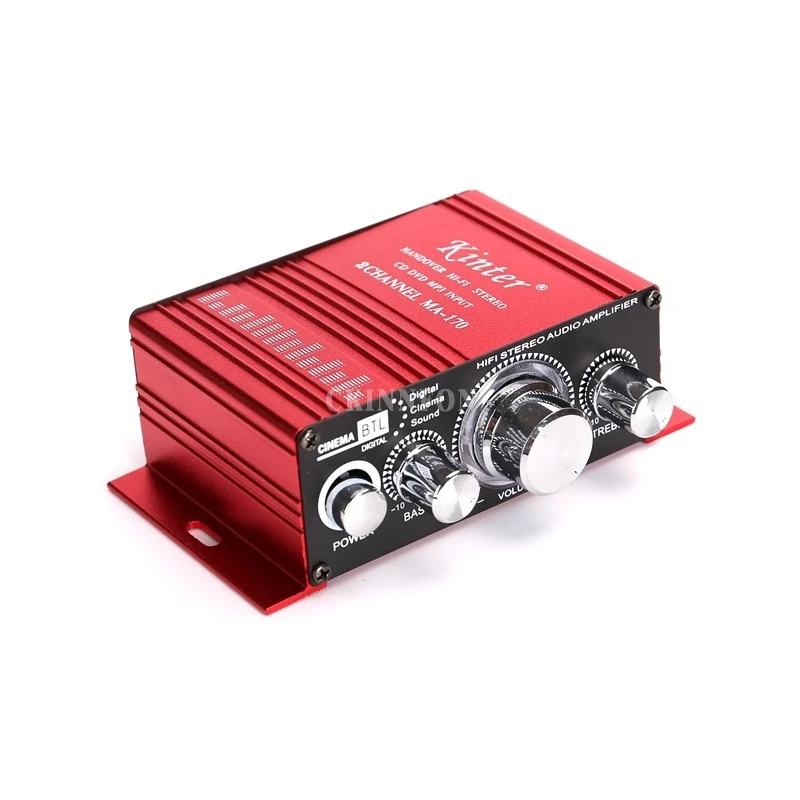 DC12V Mini 2.0 20w+20w Audio Motorcycle Car Amplifier 5Pcs/Lot