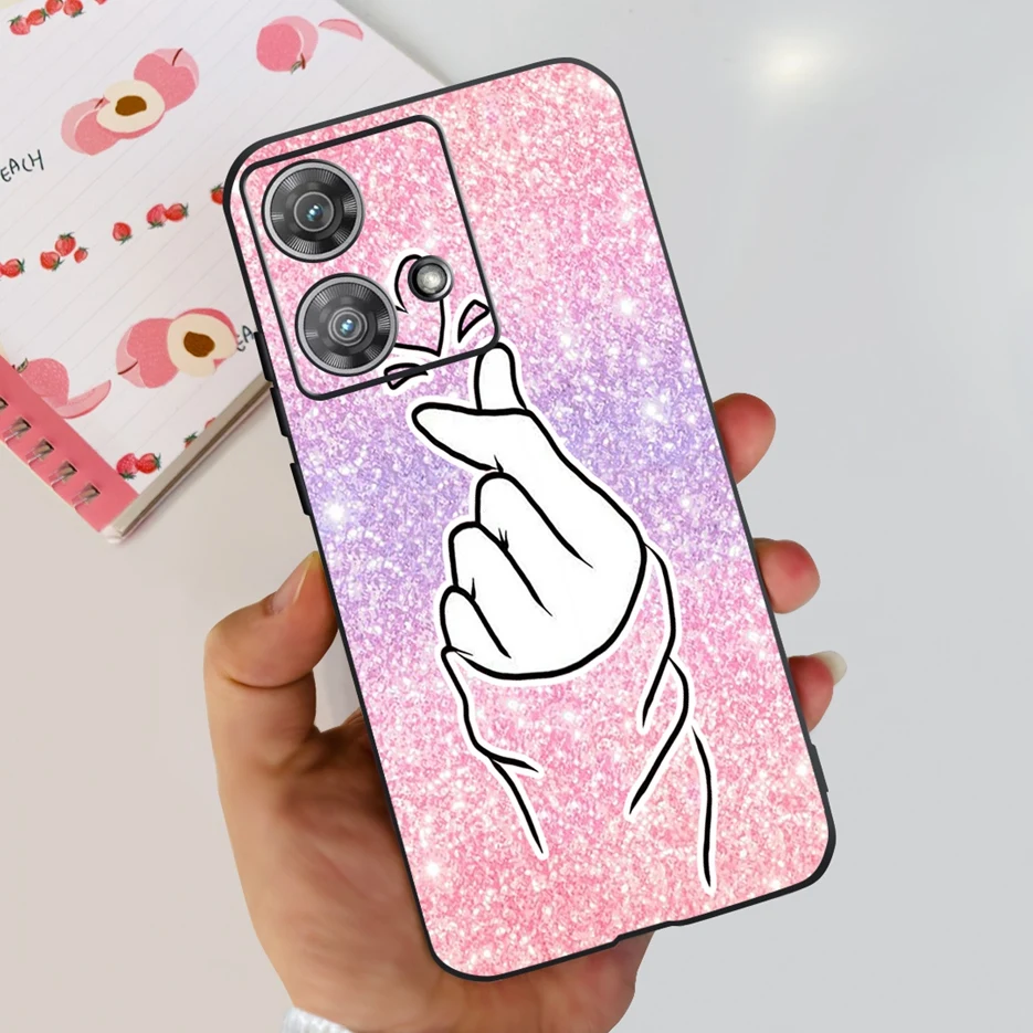Cute Cat & Butterfly Soft Silicone Phone Case for Motorola Edge 40 Neo - Stylish Protective Back Cover