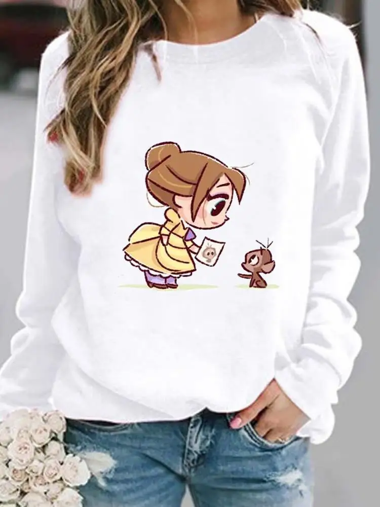 

Fashion Print Princess Pullovers Holiday Cartoon Women Casual Cute 90s Trend Autumn Spring Female Graphic Sweatshirt