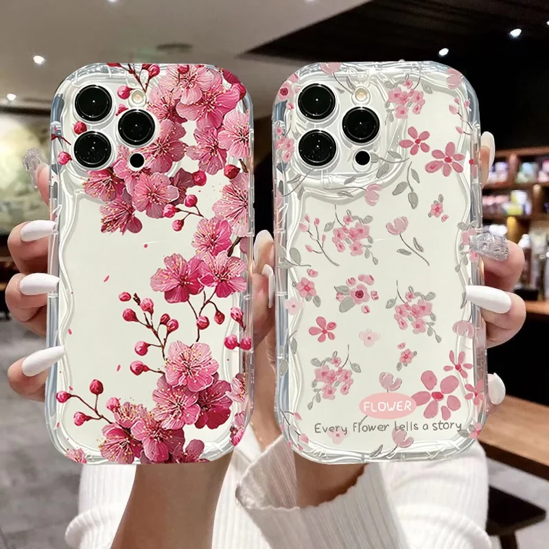 Oil Painting Pink Flower Phone Case Cover