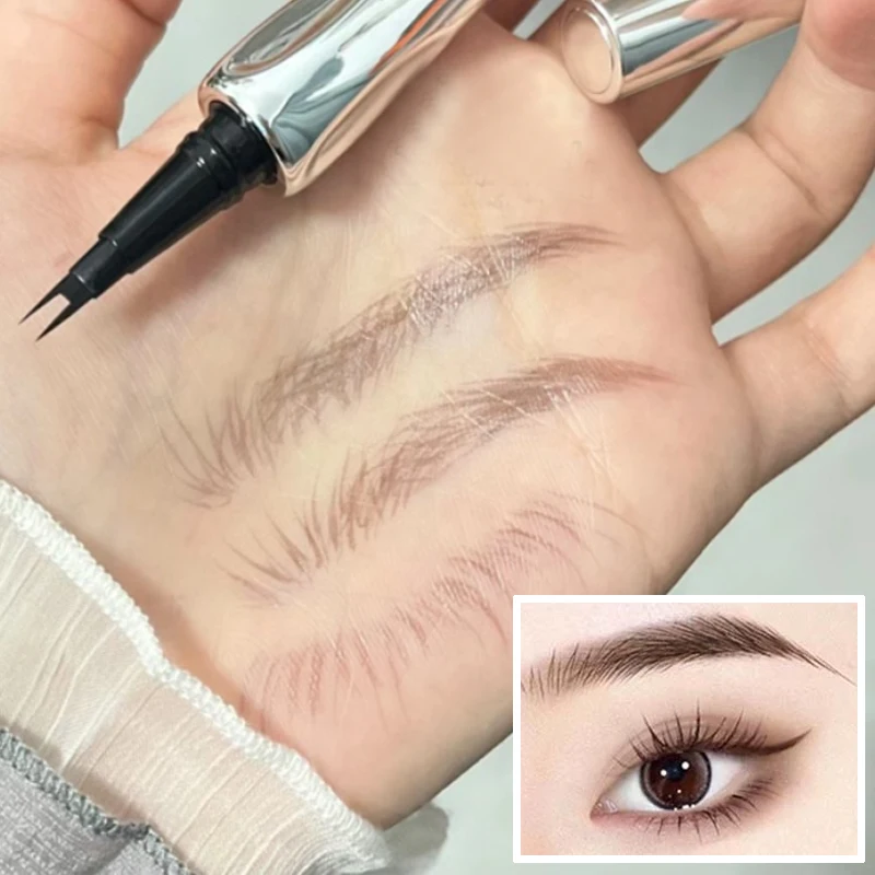 Liquid Eyebrow Pen 2 Forks Lasting Lower Eyelash Eyeliner Hair Line Pencil Waterproof Natural Wild Brows Eyes Beauty Cosmetics