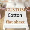 100% Cotton Customized LOGO Photo Cartoon Flat Sheet Soft Cartoon Anime Bed Sheet for Queen King Size Adult Kids Gift Bed Cover 1