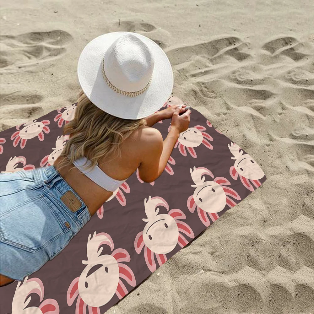 Axolotl Art Towel Microfiber Beach Towel Absorbent Quick dry Soft Yoga Swimming Resort Mountain Climbing Towel 3