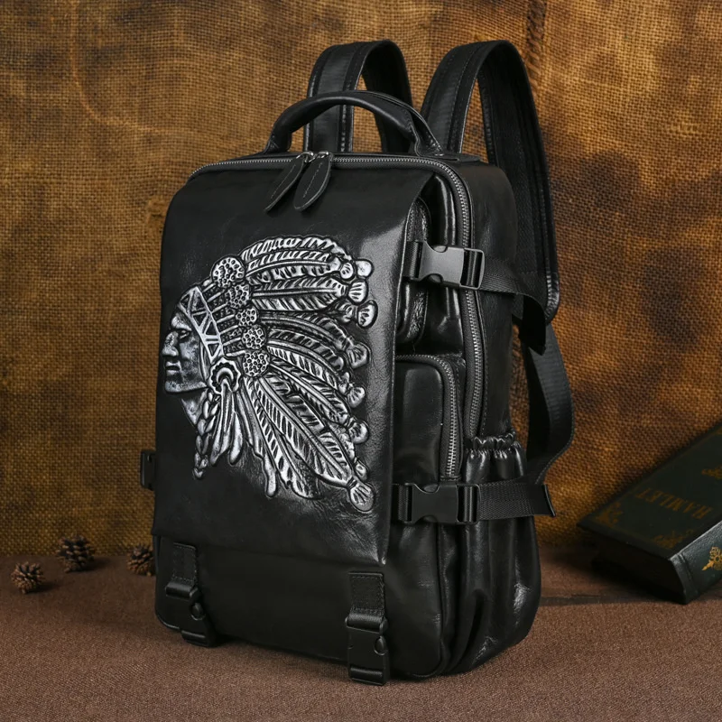 MOTAORA 2024 New Handmade Backpacks For Women Cowhide Backpack Embossed Large Female Travel Backpack Genuine Leather Luxury Bags