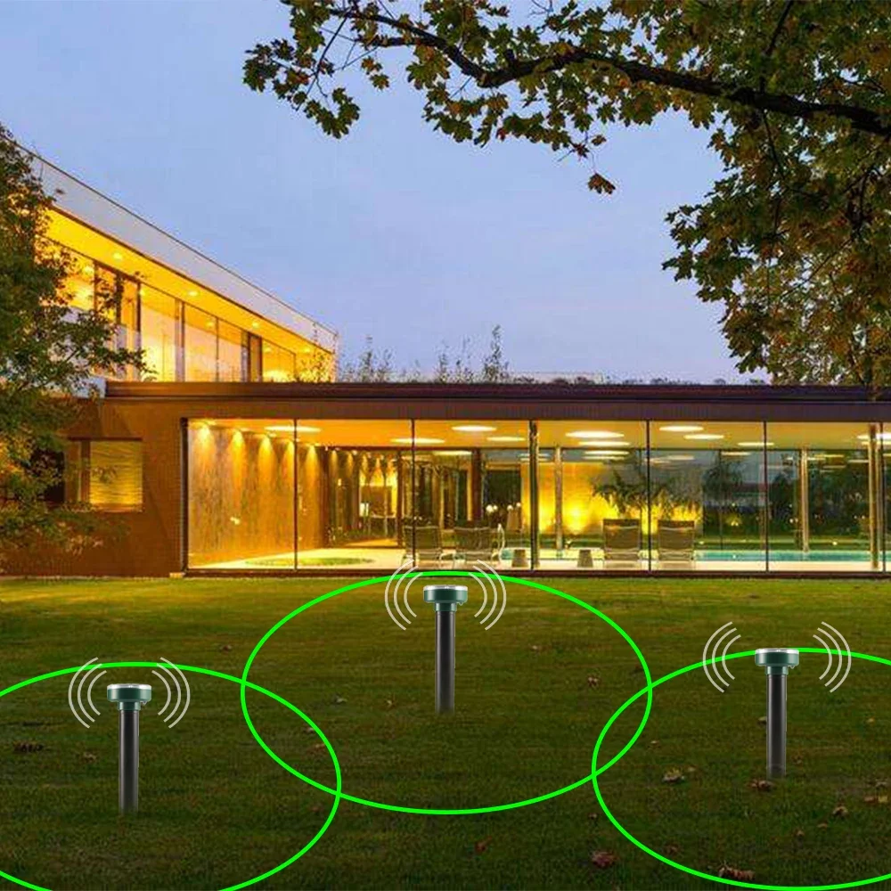 Solar Ultrasonic Electronic Mouse Repeller Snake Repeller Insect High Power Vibration Built Battery IP64 Sun Charging