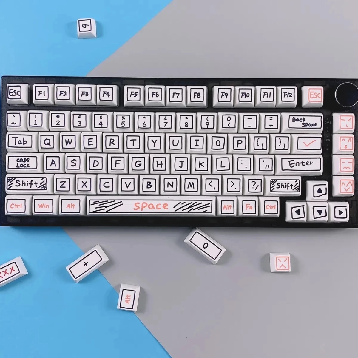 Pbt Keycaps para Teclado Mecânico Bonito Anime Key Caps Grupo Grafite Personalizado Perfil Xda Tester68 Rk61 126 Chaves - Imagem 6