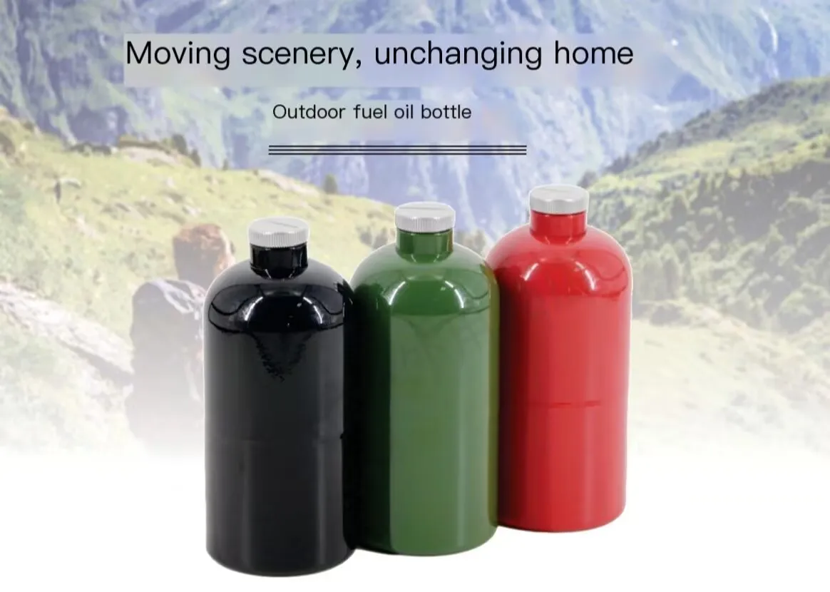 Outdoor red fuel tank, automobile and motorcycle spare fuel tank, portable iron 1L household gasoline and diesel tank