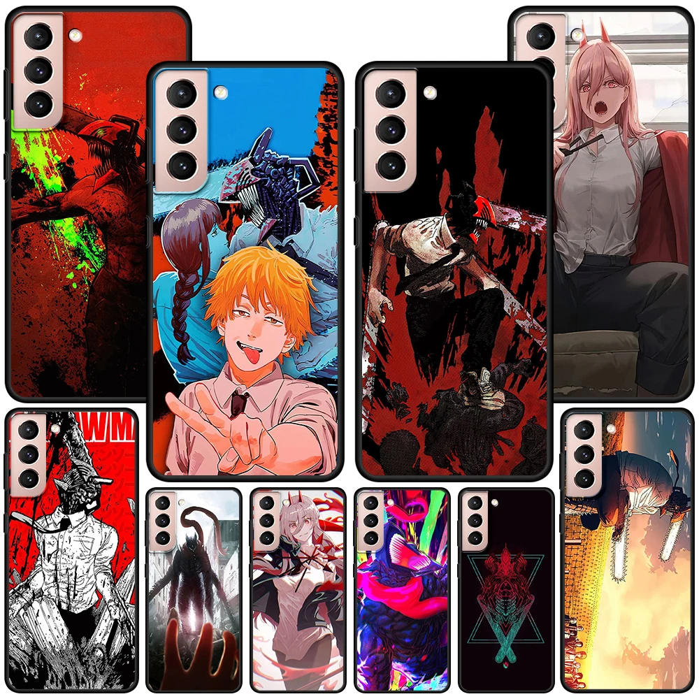 Japan Anime Chainsaw Man Case for Samsung Galaxy S22 Ultra Phone Cover S21 S20 FE S10 S9 S8 Plus