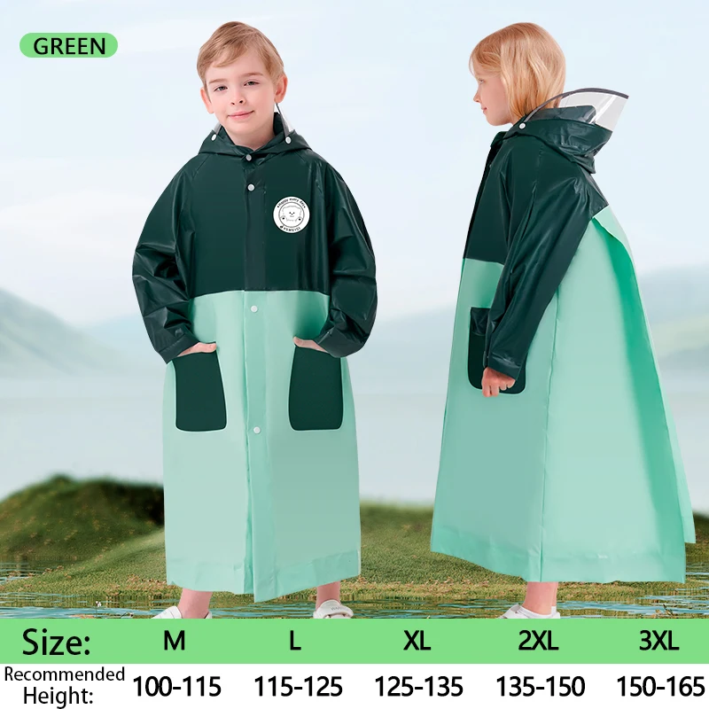 Stylish Boy's Girl's Raincoat,Children Raincoat,College Style School Full Body Raincoat,Reflective Stripes,Reusable,Healthy