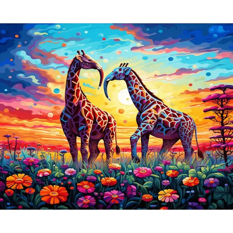 

533005 Painting By Numbers Kit Animal Wall Art Picture With Numbers Acrylic Paints Drawing On Canvas Numbers Painting Diy Set