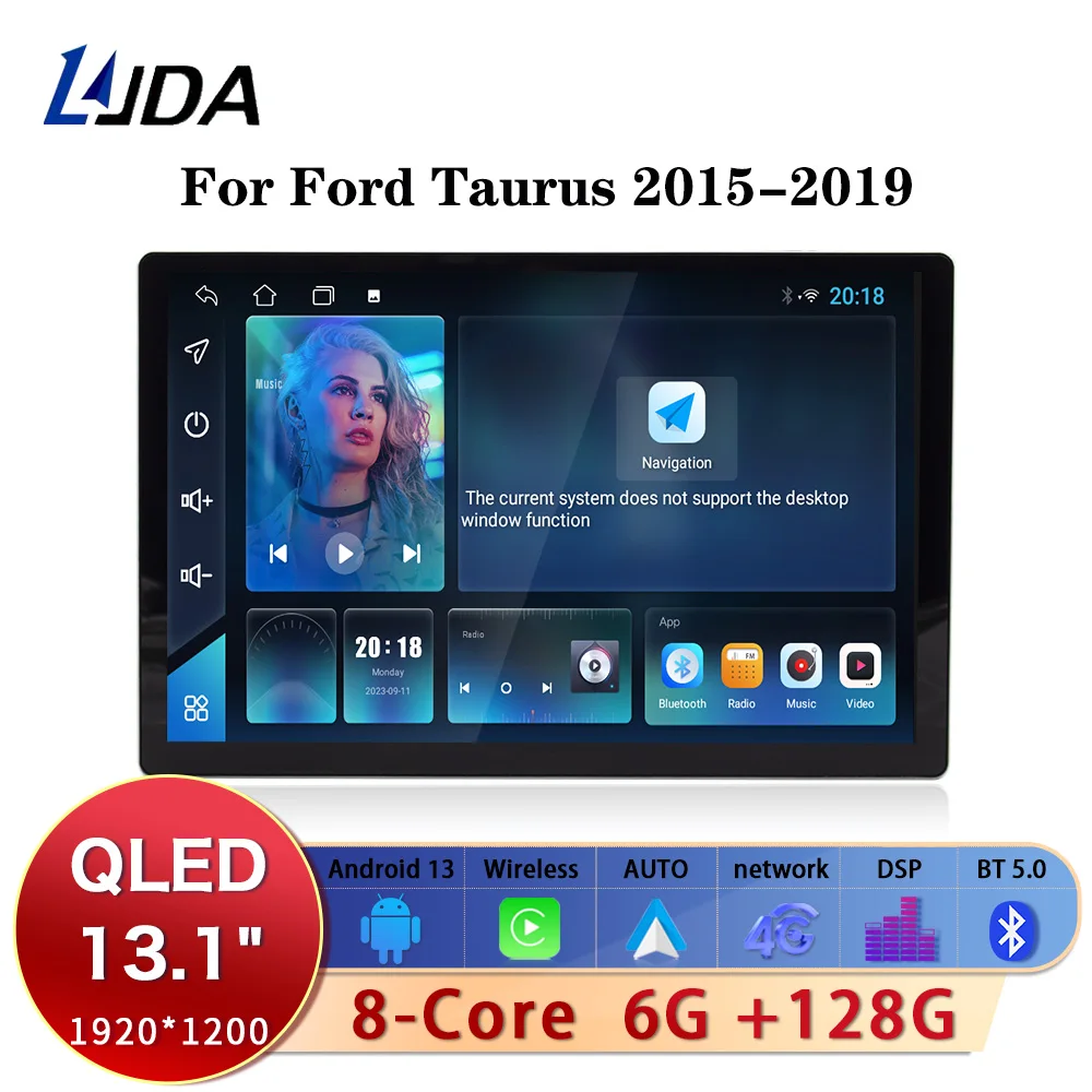 

Автомобильный мультимедийный плеер LJDA Android 13 для Ford TAURUS 2015, 2016, 2017, 2018, 13,1, автомобильное радио, аудио, GPS, стерео, беспроводное Carplay автомобильное