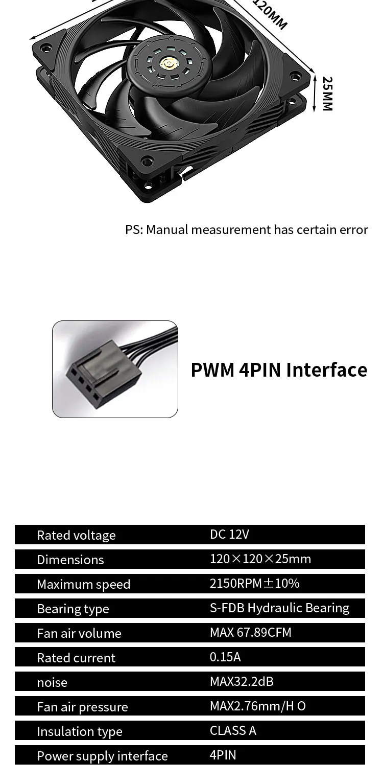 T30 Series PC Cooling Fan High Wind Pressure Performance Version Dynamic Balance