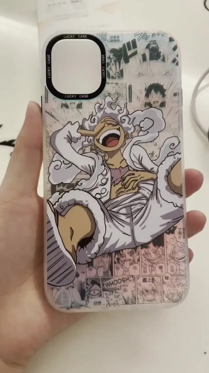 MINTLA × ONE PIECE ルフィ シリコンケース Anime One Piece Luffy Clear Gear 5 Soft Silicone Phone Case For