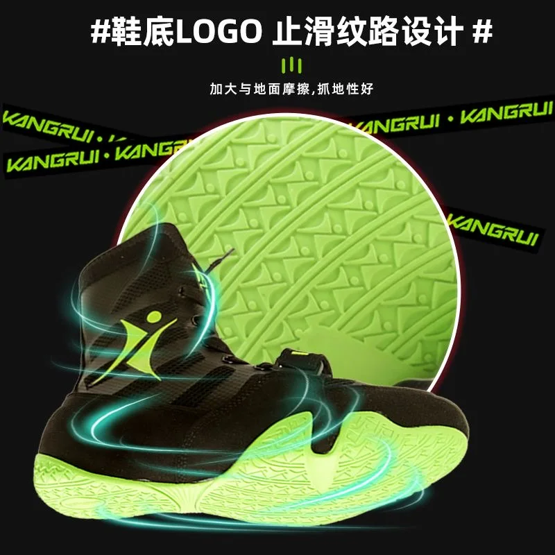 Martial Arts Shoes Wrestling Boots Professional Wrestling Boots for Unisex Black Mesh Boxing Shoes Mens Womens Luxury Brand Gym Shoes Couples Non-Slip Boxing Shoe
