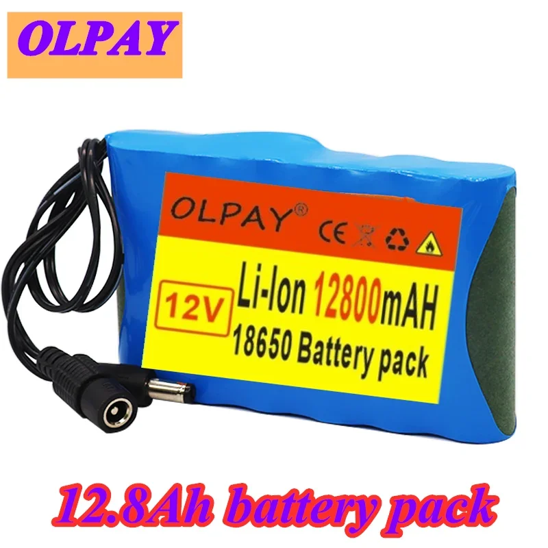 

Pack de batterie Lithium-Ion 6S1P 12V 12800mAh 18650 Rechargeable, capacité DC 12.6V pour moniteur caméra CCTV