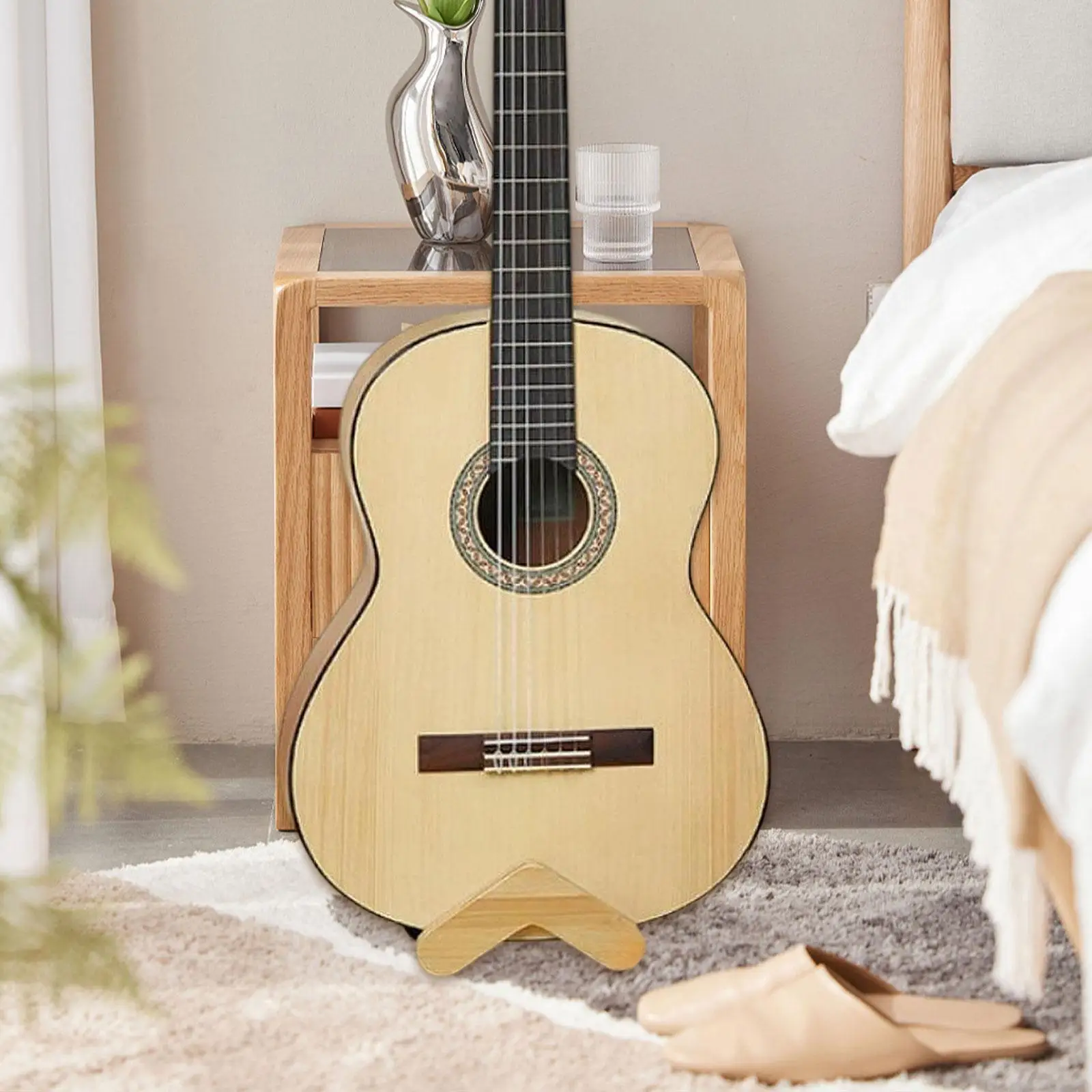 Adjustable Width Lightweight Non-Slip Guitar Display Stand for School, Concert, Home, and Studio