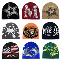 Star Pattern Knit Hat Jacquard Warm Beanies for Women Men Winter Autumn Outdoor Skullcap Skiing Hat Y2K Cold Hat Hip Hop Cycling