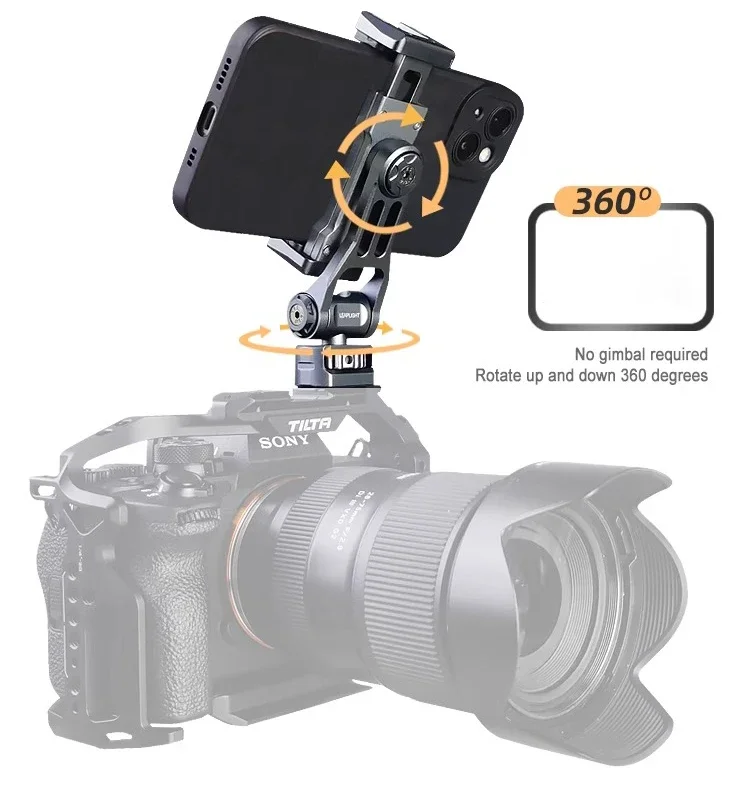 Mini testa a sfera SmallRig con supporto per pattino freddo rimovibile 360 ° Testa a sfera panoramica per fotocamera/microfono/monor/luce video LED 2948  44