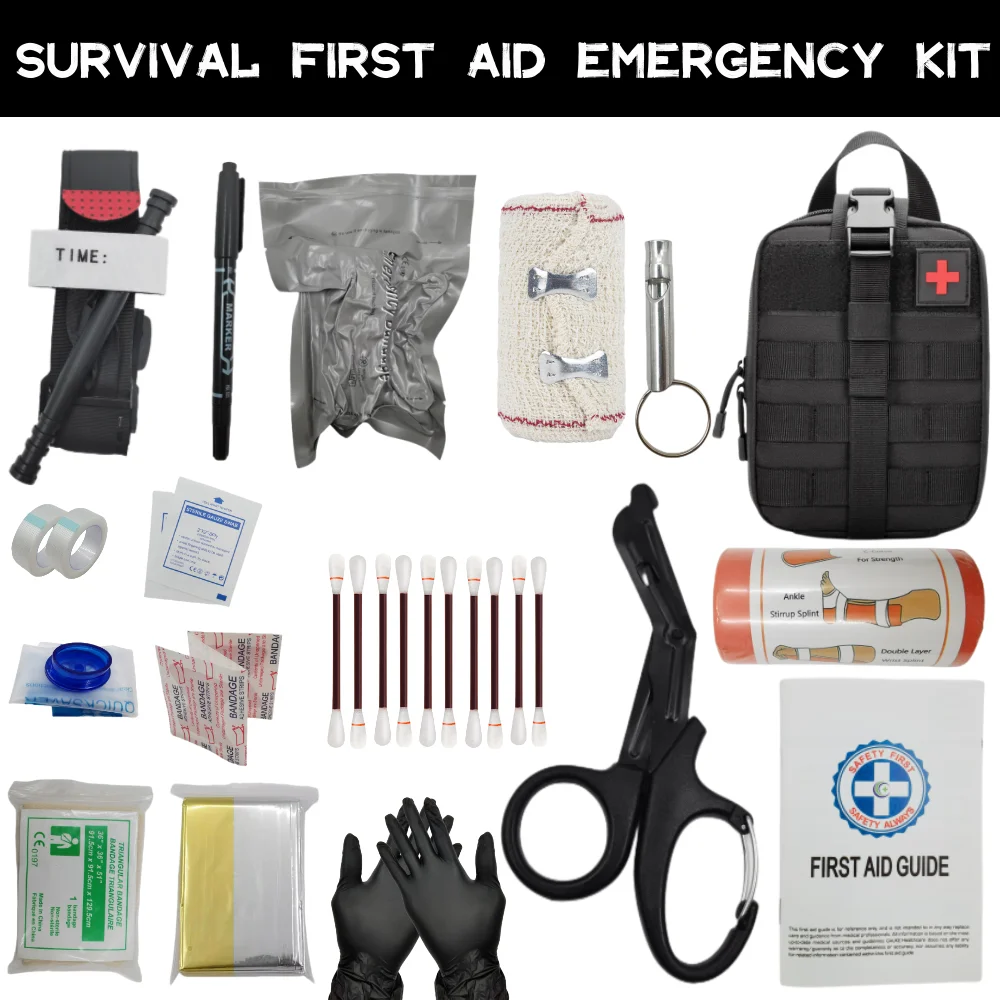 Survival First Aid Kit Sobrevivência militar conjunto completo Molle