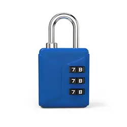 Portable Anti-Theft Combination Lock for Luggage and Backpacks (Blue)
