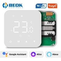 Beok Battery Powered Wifi Thermostat for Thermostat Smart Home Tuya Heating/Cooling Temperature Controller ,Alexa,Google Home
