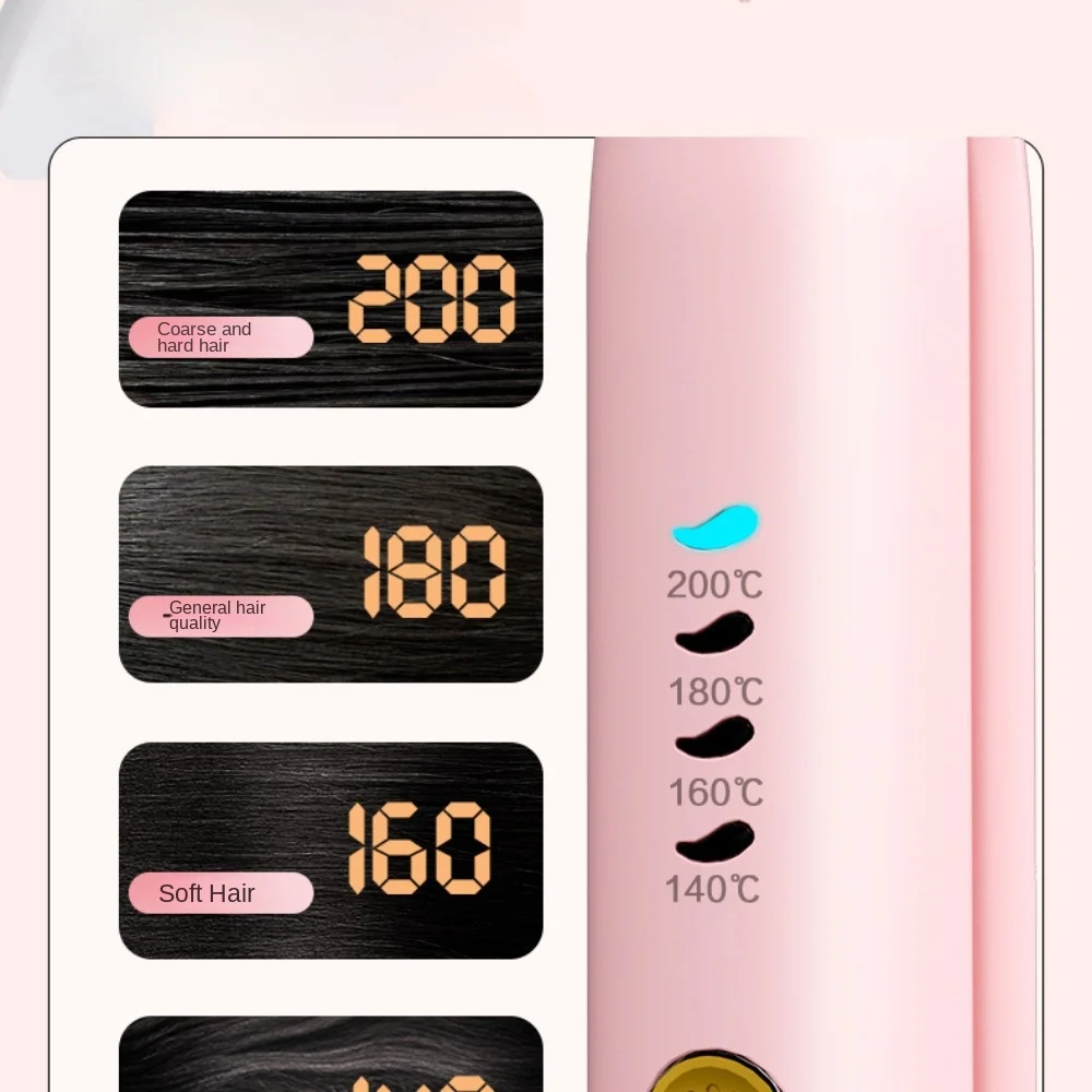 2 in 1 wireless mini portable USB hair straightener, intelligent temperature control upgrade anti-scalding, large capacity lithi 6