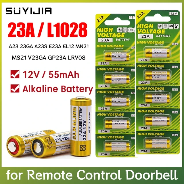 Pila alcalina de 12V 55mAh - MN21, MS21, 23A, LRV08