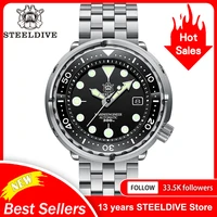Steeldive SD1975  New Arrival 2021 Blue Hole Rubber Band Stainless Steel 316L Big Size Men Watch Automatic Tuna Can Diver Watch 1
