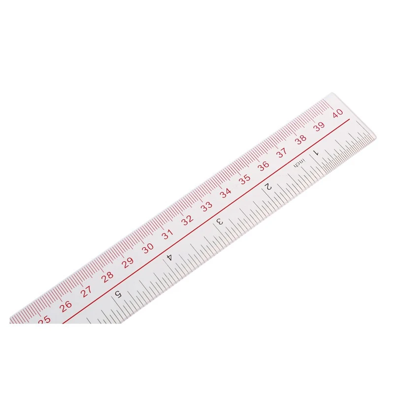 SOSW-40cm 16 Inches Length Measure Clear Plastic Straight Edge Ruler