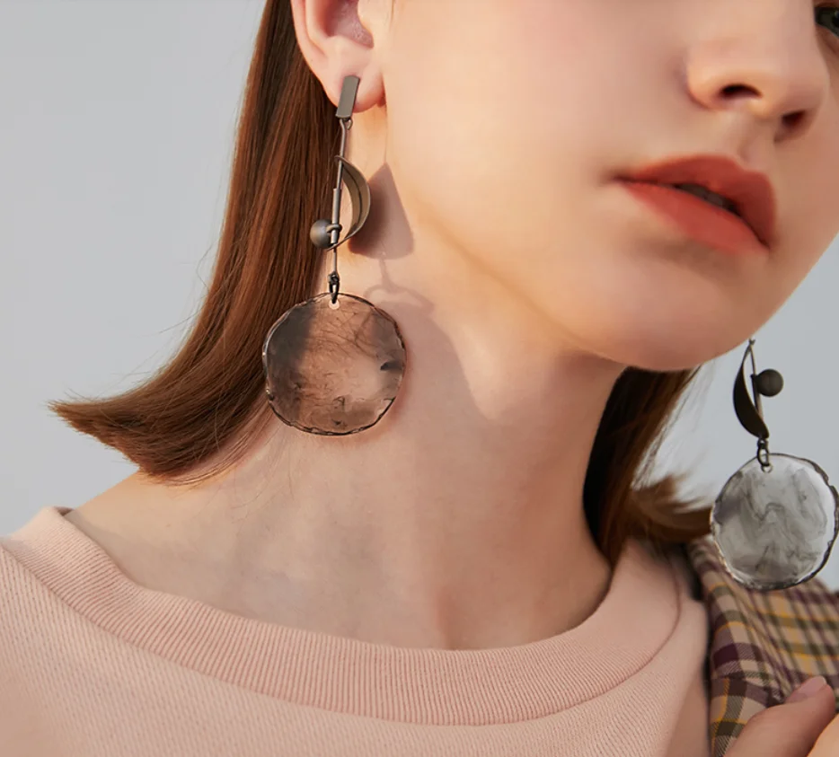 2023 new trend 925 silver needle tassel acrylic alloy retro simple Earrings for women Fashion Jewelry