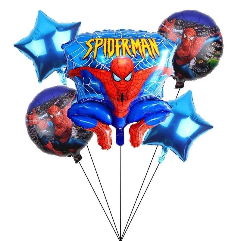 Spiderman Themed Birthday Party Supplies Disposable Meal Banner Tablecloth Children's Birthday Party Aluminum Balloon Decoration