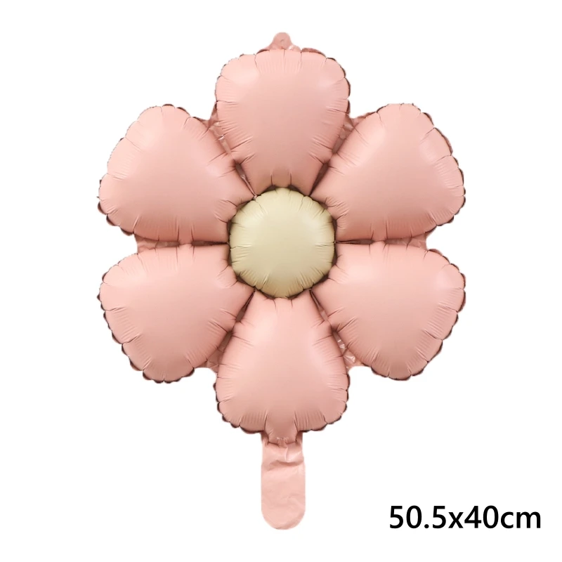 6pcs 50.5x40cm Matt Pink Candy Daisy Balloon Aluminum Foil Balloon Girl Baby Shower Birthday Party Wedding Decoration