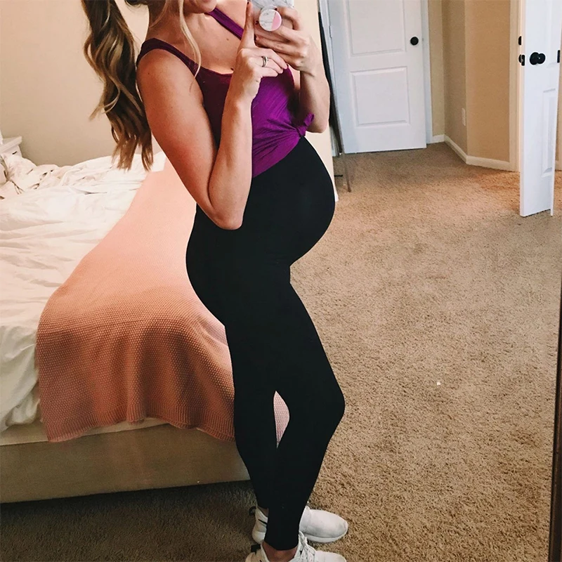 Women's High Waist Maternity Leggings Over The Belly Pregnancy Support  Workout Yoga Tights Pants Activewear Gym Clothes